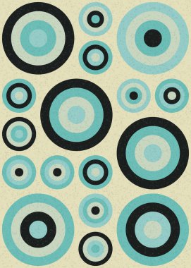 Yuvarlak vektör illüstrasyonlu soyut geometrik desen