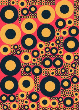 Yuvarlak vektör illüstrasyonlu soyut geometrik desen