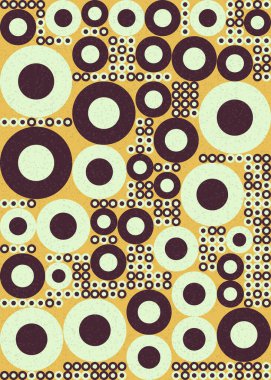 Yuvarlak vektör illüstrasyonlu soyut geometrik desen