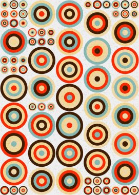 Yuvarlak vektör illüstrasyonlu soyut geometrik desen