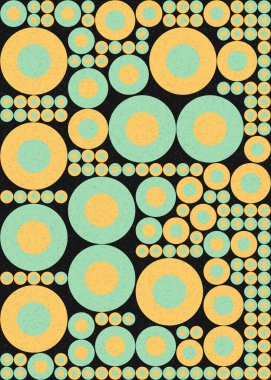 Yuvarlak vektör illüstrasyonlu soyut geometrik desen