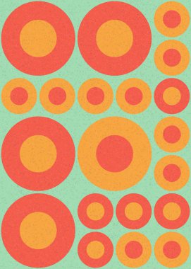 Yuvarlak vektör illüstrasyonlu soyut geometrik desen