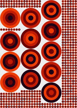 Yuvarlak vektör illüstrasyonlu soyut geometrik desen