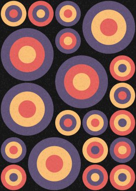 Yuvarlak vektör illüstrasyonlu soyut geometrik desen