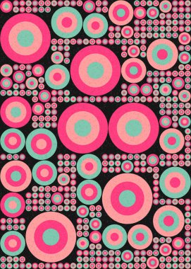 Yuvarlak vektör illüstrasyonlu soyut geometrik desen