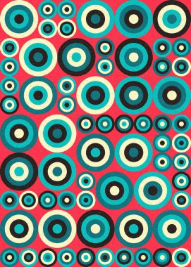 Yuvarlak vektör illüstrasyonlu soyut geometrik desen