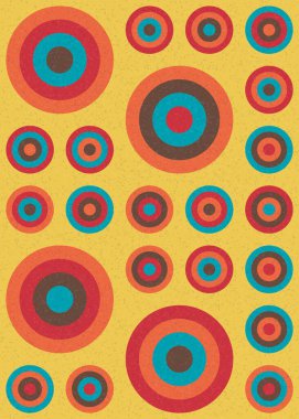 Yuvarlak vektör illüstrasyonlu soyut geometrik desen