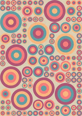 Yuvarlak vektör illüstrasyonlu soyut geometrik desen