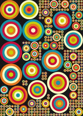 Yuvarlak vektör illüstrasyonlu soyut geometrik desen