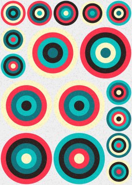 Yuvarlak vektör illüstrasyonlu soyut geometrik desen