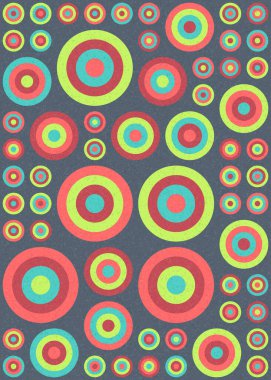 Yuvarlak vektör illüstrasyonlu soyut geometrik desen