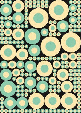 Yuvarlak vektör illüstrasyonlu soyut geometrik desen
