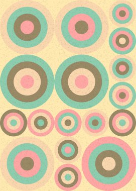 Yuvarlak vektör illüstrasyonlu soyut geometrik desen