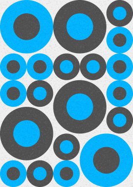 Yuvarlak vektör illüstrasyonlu soyut geometrik desen