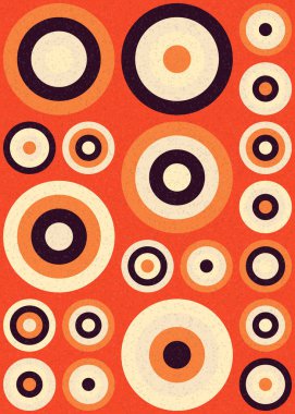 Yuvarlak vektör illüstrasyonlu soyut geometrik desen