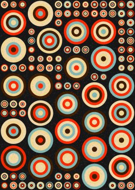 Yuvarlak vektör illüstrasyonlu soyut geometrik desen