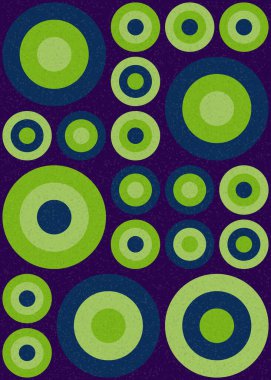 Yuvarlak vektör illüstrasyonlu soyut geometrik desen