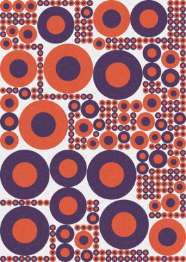 Yuvarlak vektör illüstrasyonlu soyut geometrik desen