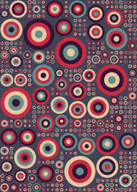 Yuvarlak vektör illüstrasyonlu soyut geometrik desen