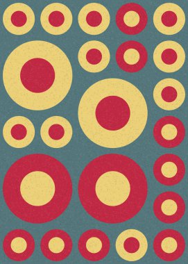 Yuvarlak vektör illüstrasyonlu soyut geometrik desen