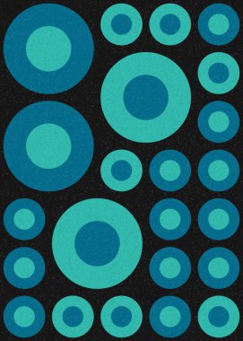 Yuvarlak vektör illüstrasyonlu soyut geometrik desen