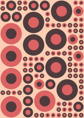 Yuvarlak vektör illüstrasyonlu soyut geometrik desen