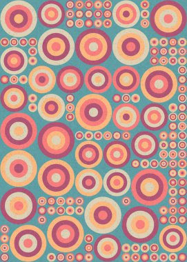 Yuvarlak vektör illüstrasyonlu soyut geometrik desen