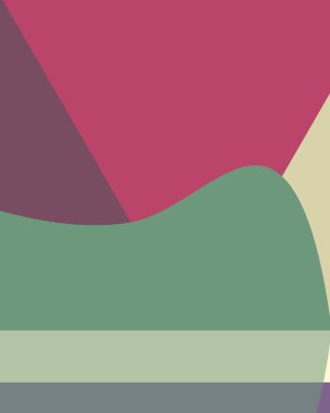 Geometrik peyzaj üretken sanat afişi çizimi