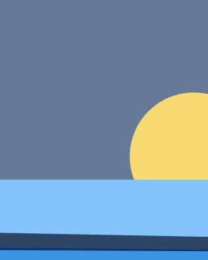 Geometrik peyzaj üretken sanat afişi çizimi