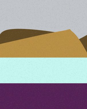 Geometrik peyzaj üretken sanat afişi çizimi