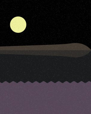 Geometrik peyzaj üretken sanat afişi çizimi