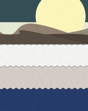 Geometrik peyzaj üretken sanat afişi çizimi