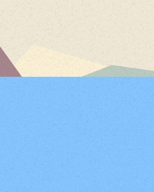 Geometrik peyzaj üretken sanat afişi çizimi