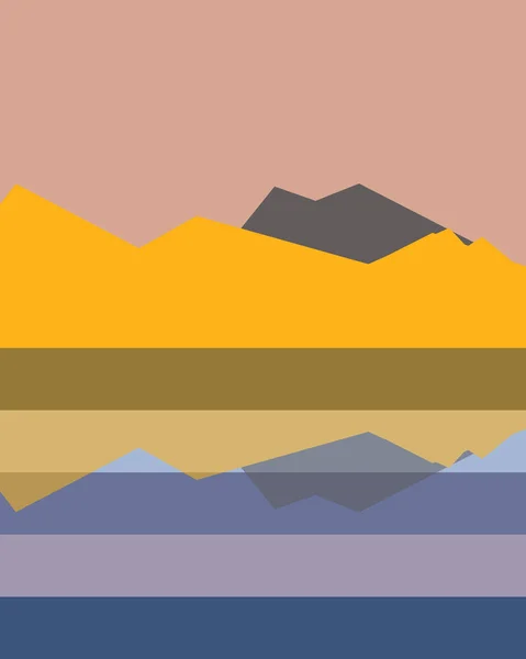 Geometrische Landschaft Generative Kunst Plakatillustration — Stockvektor