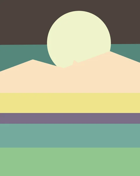 Geometrische Landschaft Generative Kunst Plakatillustration — Stockvektor