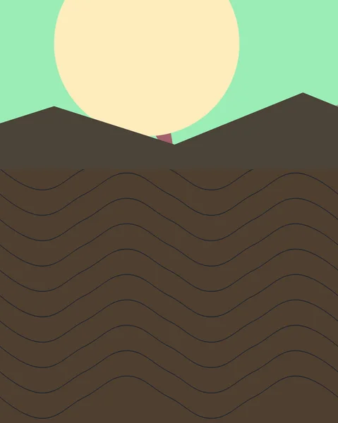 Geometrische Landschaft Generative Kunst Plakatillustration — Stockvektor