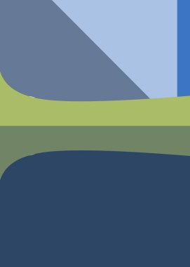 Geometrik peyzaj üretken sanat afişi çizimi