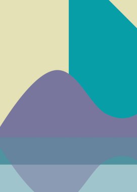 Geometrik peyzaj üretken sanat afişi çizimi