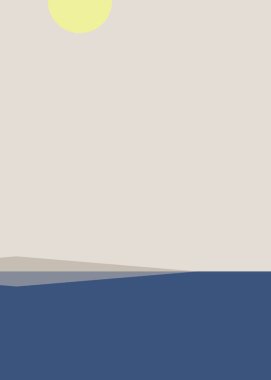 Geometrik peyzaj üretken sanat afişi çizimi