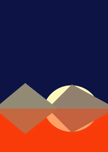 Geometrische Landschaft Generative Kunst Plakatillustration — Stockvektor