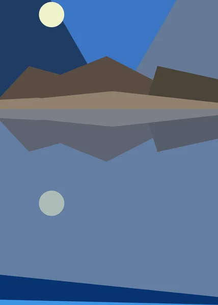 Geometrische Landschaft Generative Kunst Plakatillustration — Stockvektor