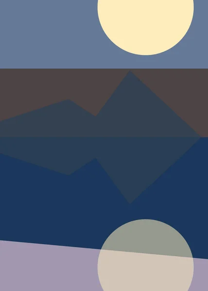 Geometric Landscape Generative Art Poster Illustration — Stock Vector