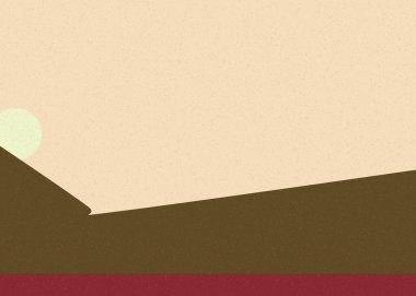 Geometrik peyzaj üretken sanat afişi çizimi