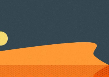 Geometrik peyzaj üretken sanat afişi çizimi