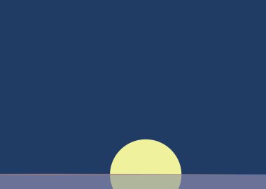 Geometrik peyzaj üretken sanat afişi çizimi