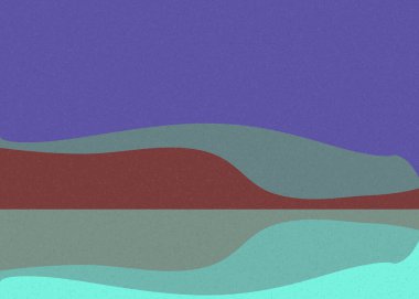 Geometrik peyzaj üretken sanat afişi çizimi