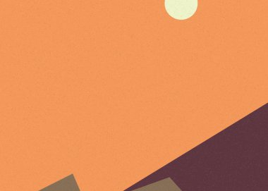 Geometrik peyzaj üretken sanat afişi çizimi