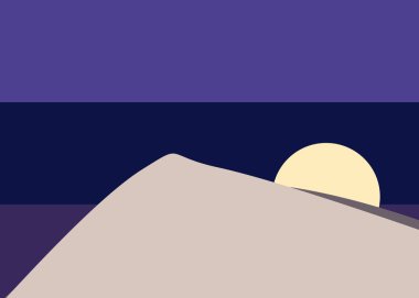 Geometrik peyzaj üretken sanat afişi çizimi