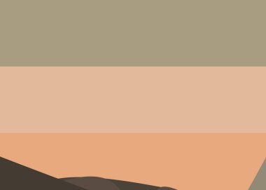 Geometrik peyzaj üretken sanat afişi çizimi