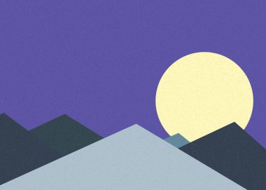 Geometrik peyzaj üretken sanat afişi çizimi